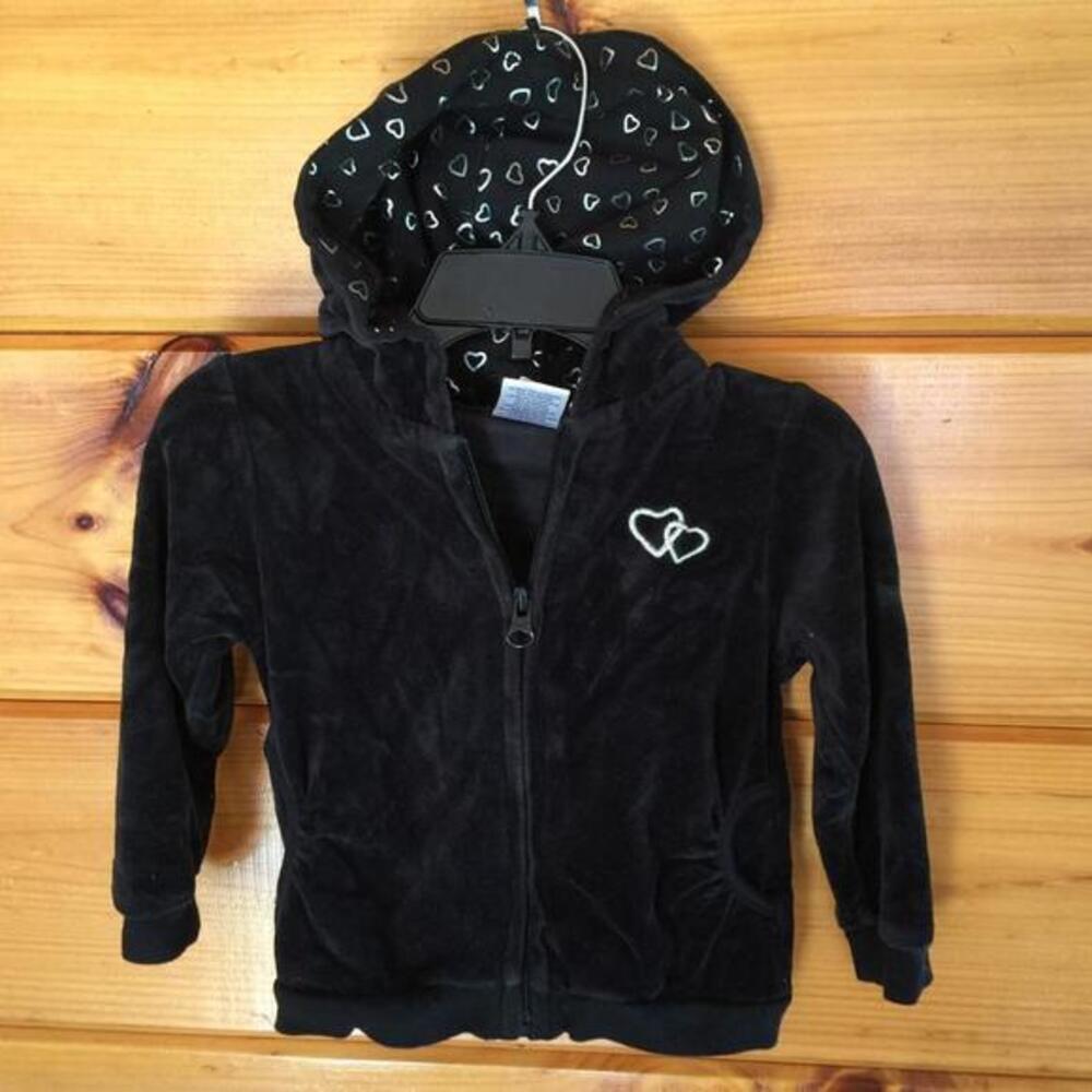 Velvet Black Hoodie Sweater Girls 18M